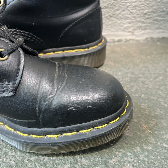 Dr. Martens Doc's Vegan Leather Black Boots 14045 Size US 7 Punk Goth Lace Up - Picture 8 of 12